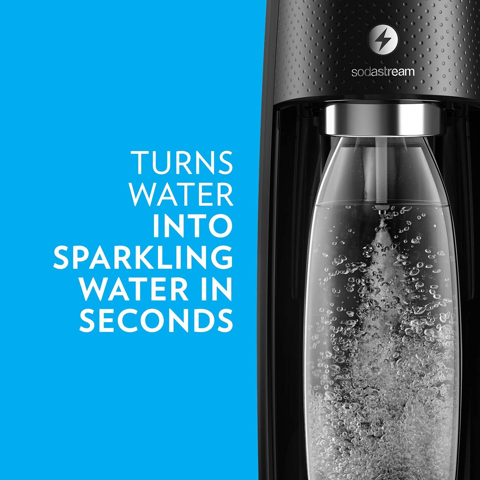 Sodastream Fizzi One Touch Sparkling Water Maker Bundle (Black) with CO2, BPA FR