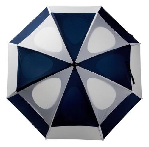 GustBuster 55162NA-WH Pro Series Gold Golf Manual Umbrella Navy u0026 White - 62 in.