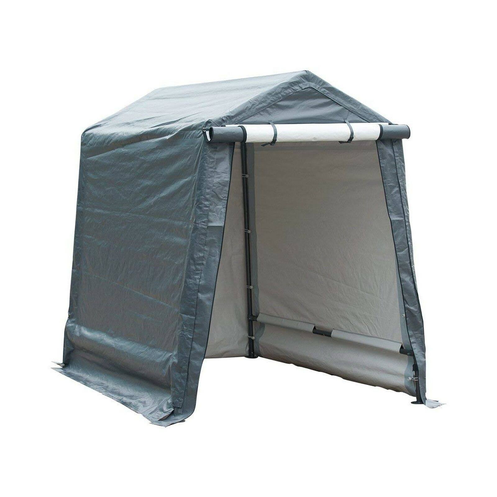 Abba Patio Storage Shelter 6 x 8- Feet Outdoor Shed Heavy Duty Canopy Grey