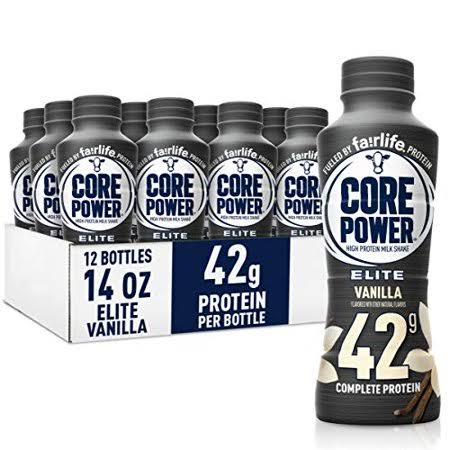 fairlife Core Power Elite High Protein Shake (42G), Vanilla, Ready to Drink for Workout Recovery, 14 fl oz Bottles (12 Pack), Ot