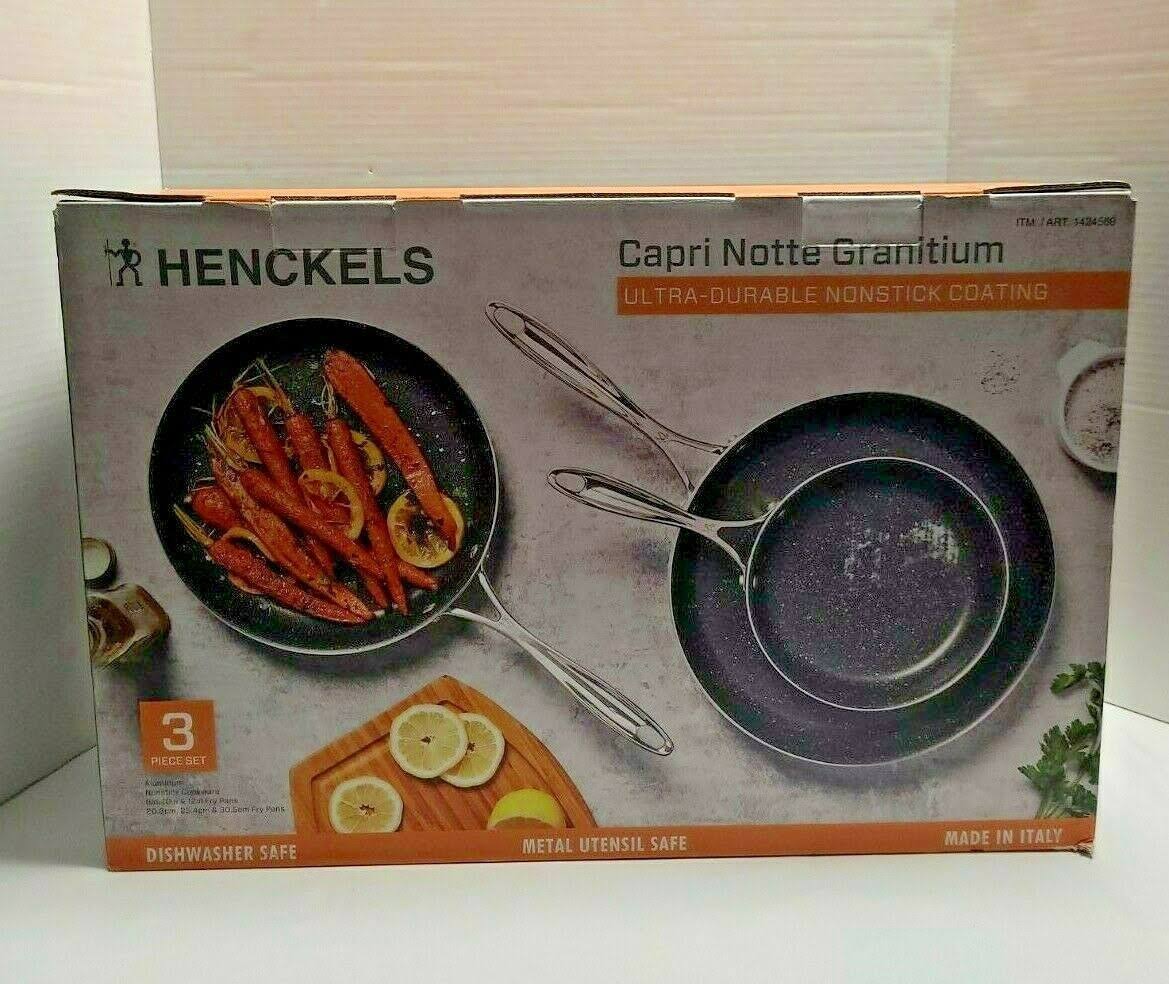 Henckels Capri Notte Granitium Ultra-Durable Nonstick Coating 3 Piece Pan Set