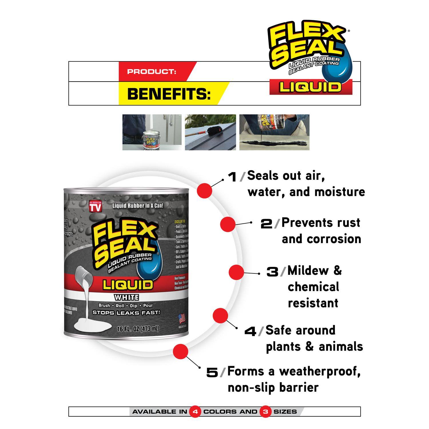 Flex Seal Clear Liquid Rubber Sealant Coating 1 gal.