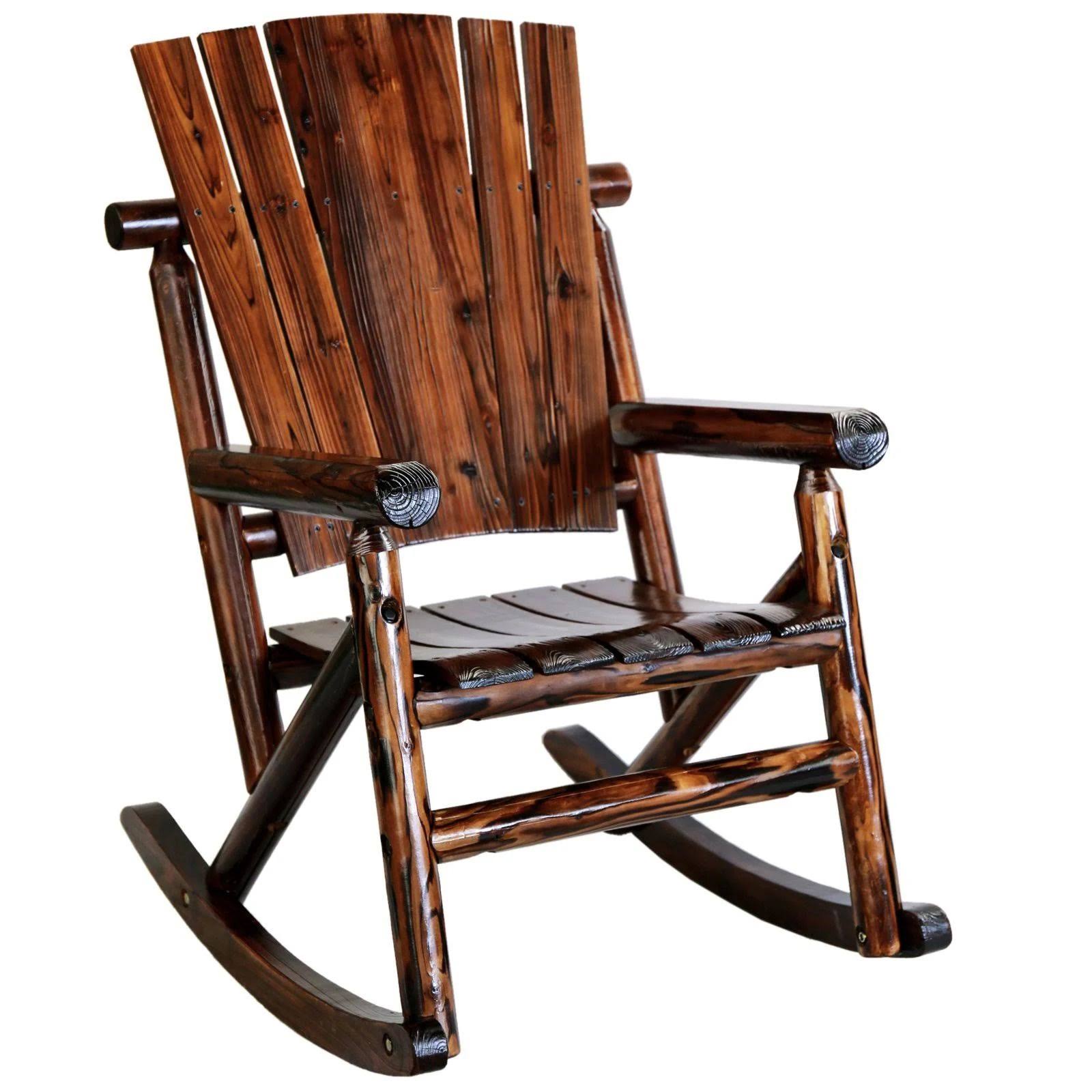 Leigh Country Char-Log Porch Rocker Chair, Size: Twin, Brown
