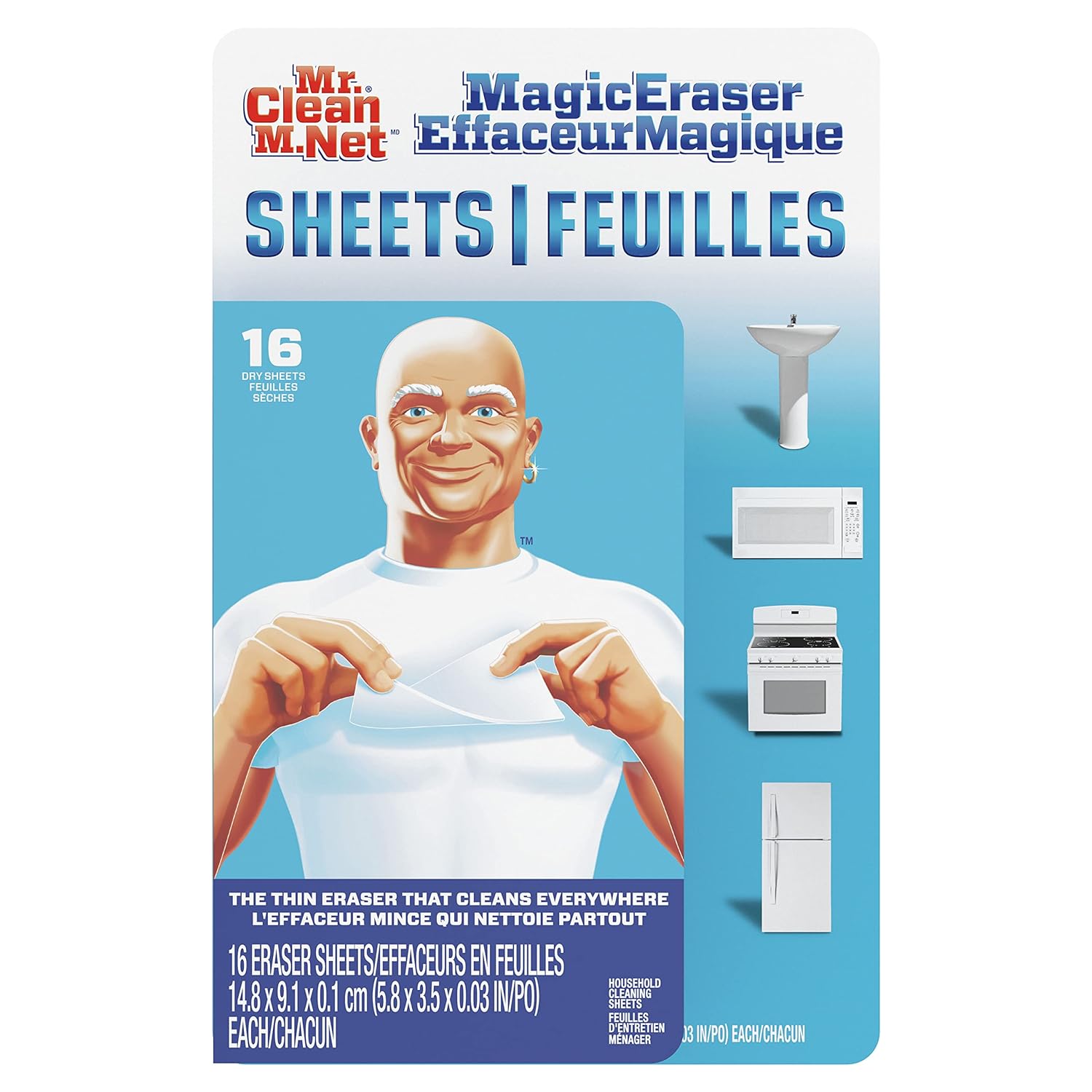Mr. Clean Magic Eraser Sheets, Shoe, Bathroom, and Shower Cleaner, 48 Cleaning Wipes Total