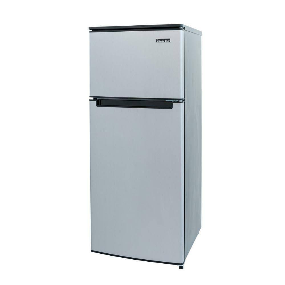 Magic Chef 4.5 Cu. ft. Double Door Mini Fridge in Stainless Look