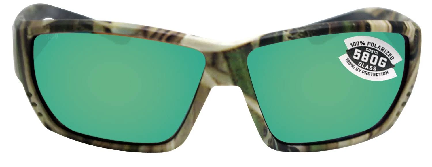 (Mossy Oak Shadow Grass Blades Camo, Green Mirror 580G Lens) - Costa Del Mar Tuna Alley Sunglasses