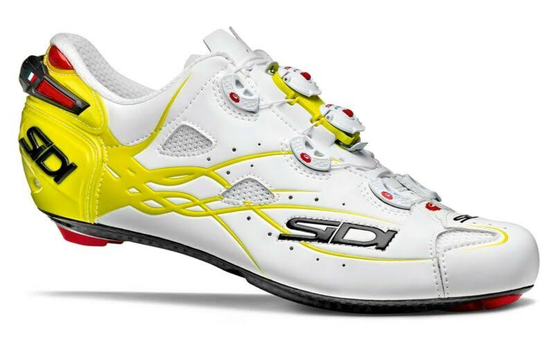 Sidi Shot Road Cycling Shoes - Matte White/yellow Fluo [size: 4047