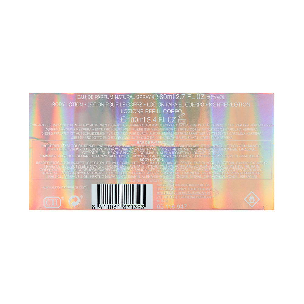 212 VIP Rose by Carolina Herrera for Women 2 Piece Gift Set