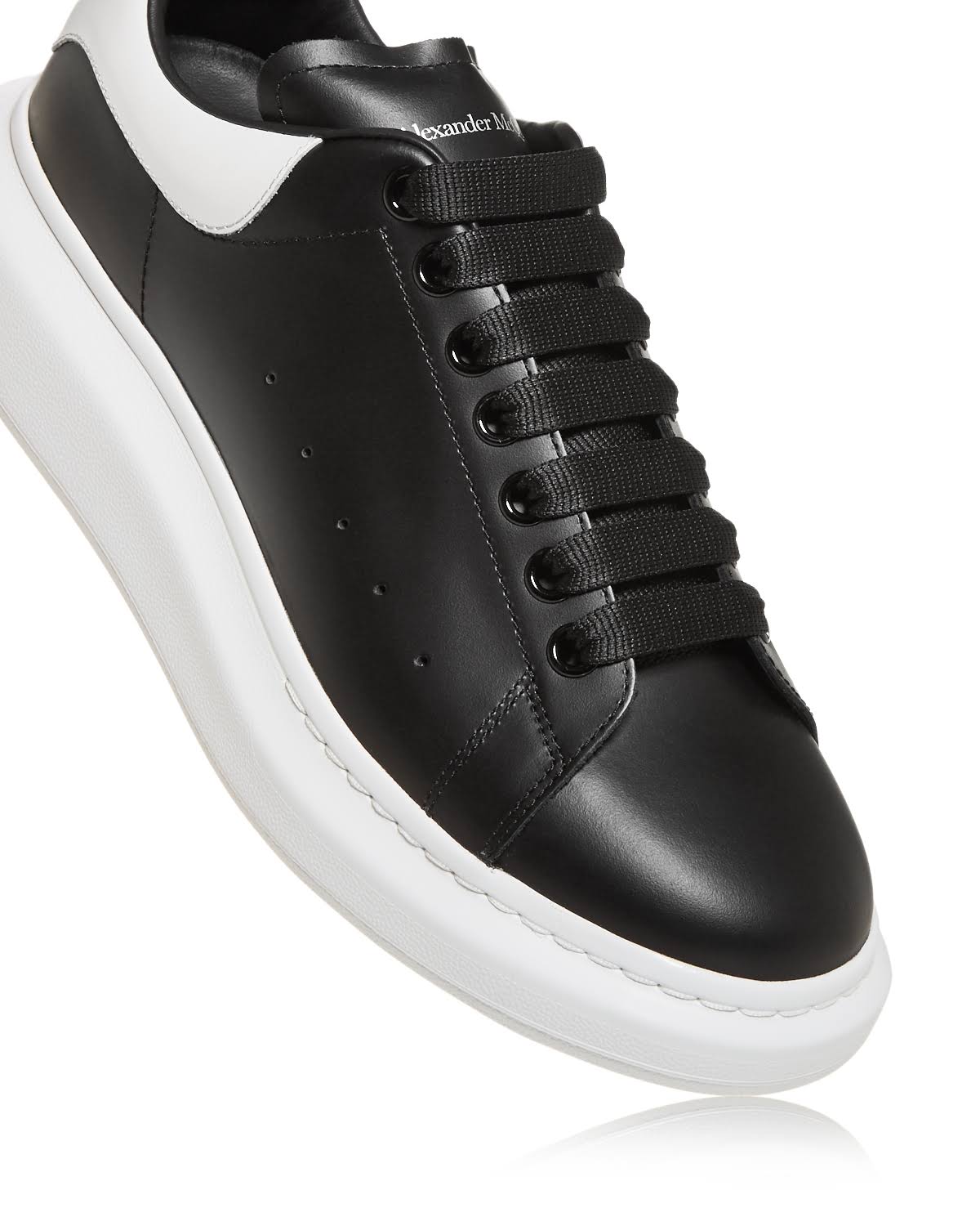 Alexander McQueen Men's Oversized Leather Heel Detail Sneakers - Multi - Size 39.5 EU / 6.5 US - White/Black