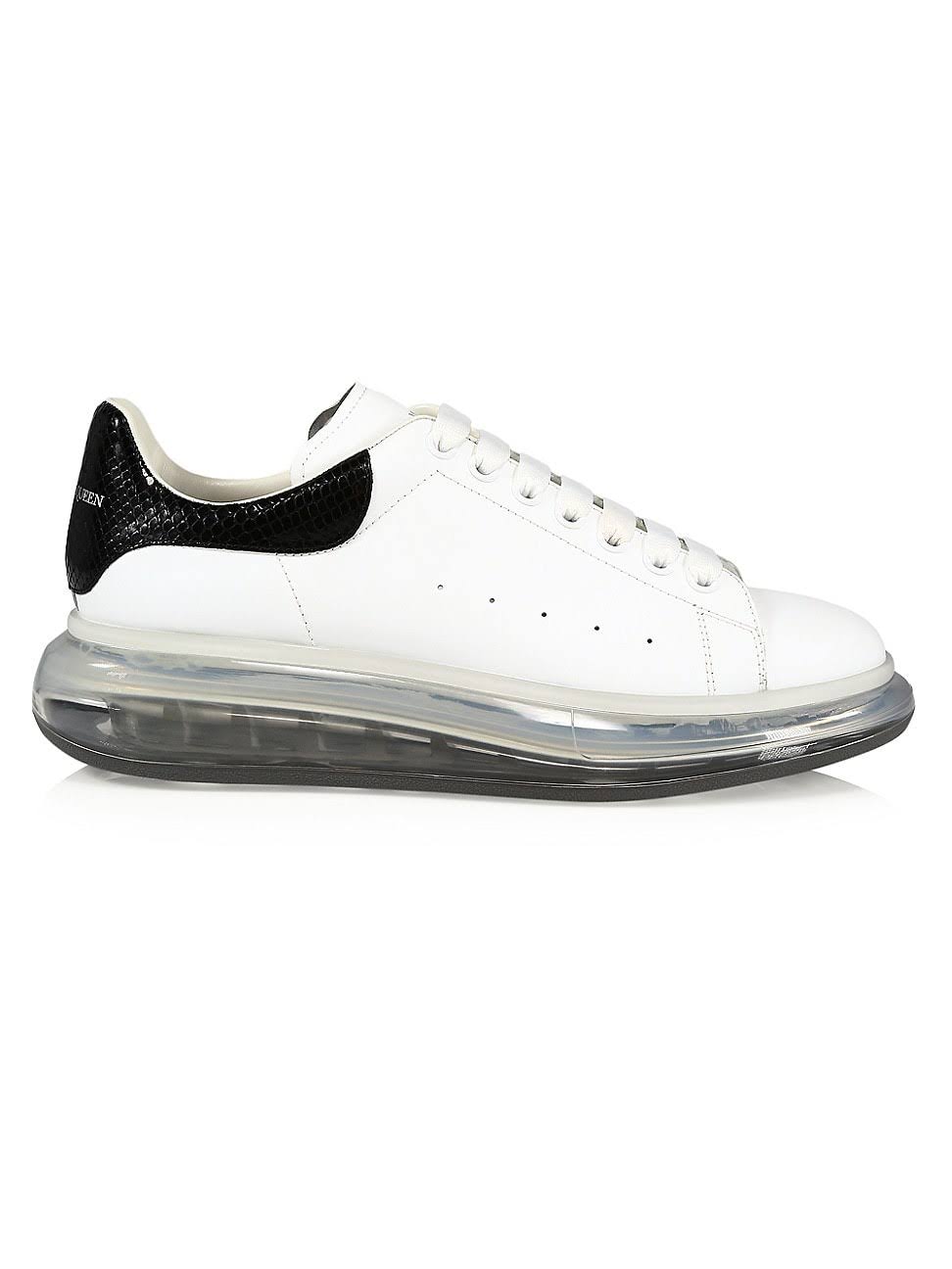 Alexander McQueen Men's Oversized Transparent Sole Sneakers - White/Black