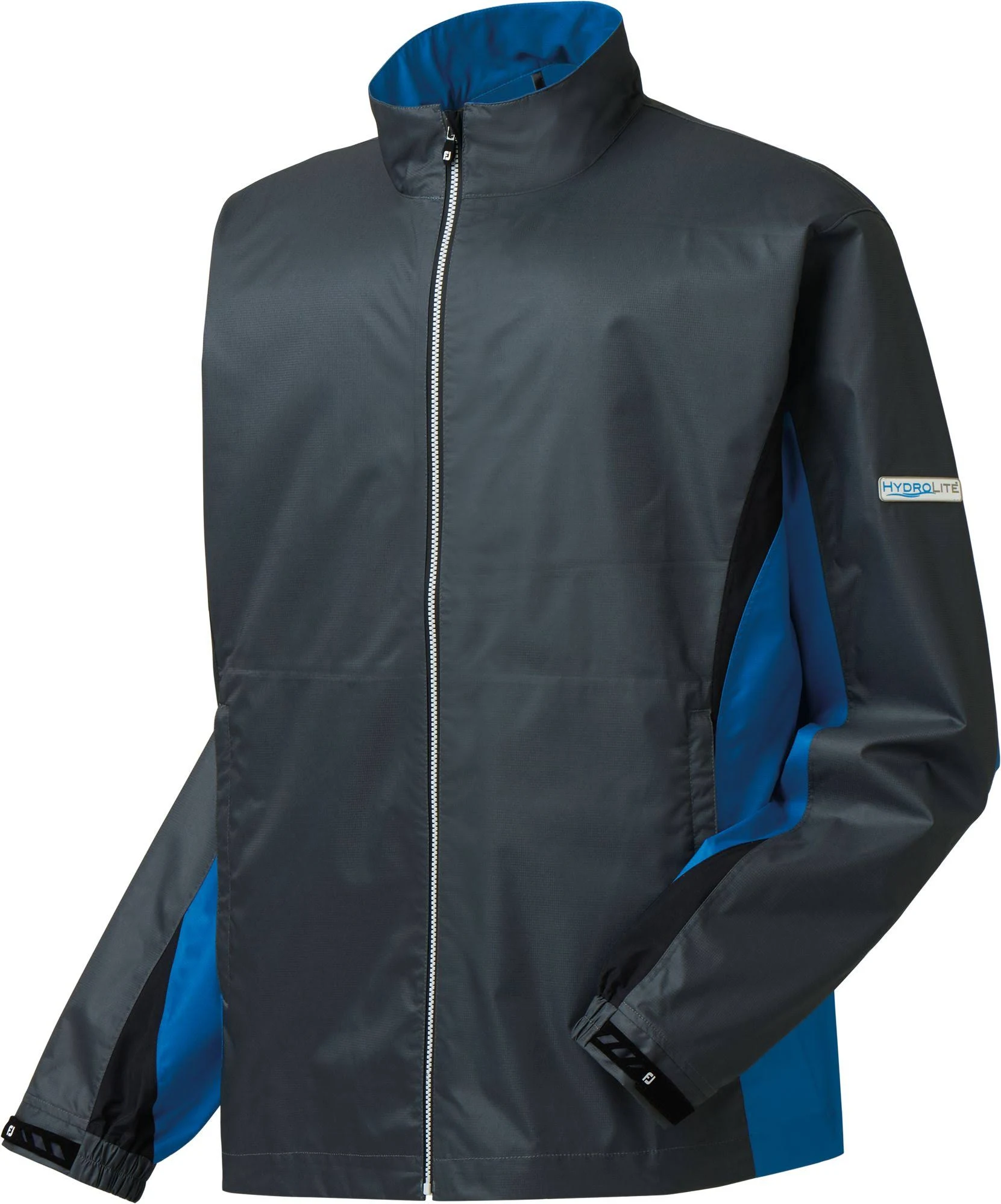 FootJoy HydroLite Rain Jacket, Men's, XL, Charcoal/Cadet Blue/Black