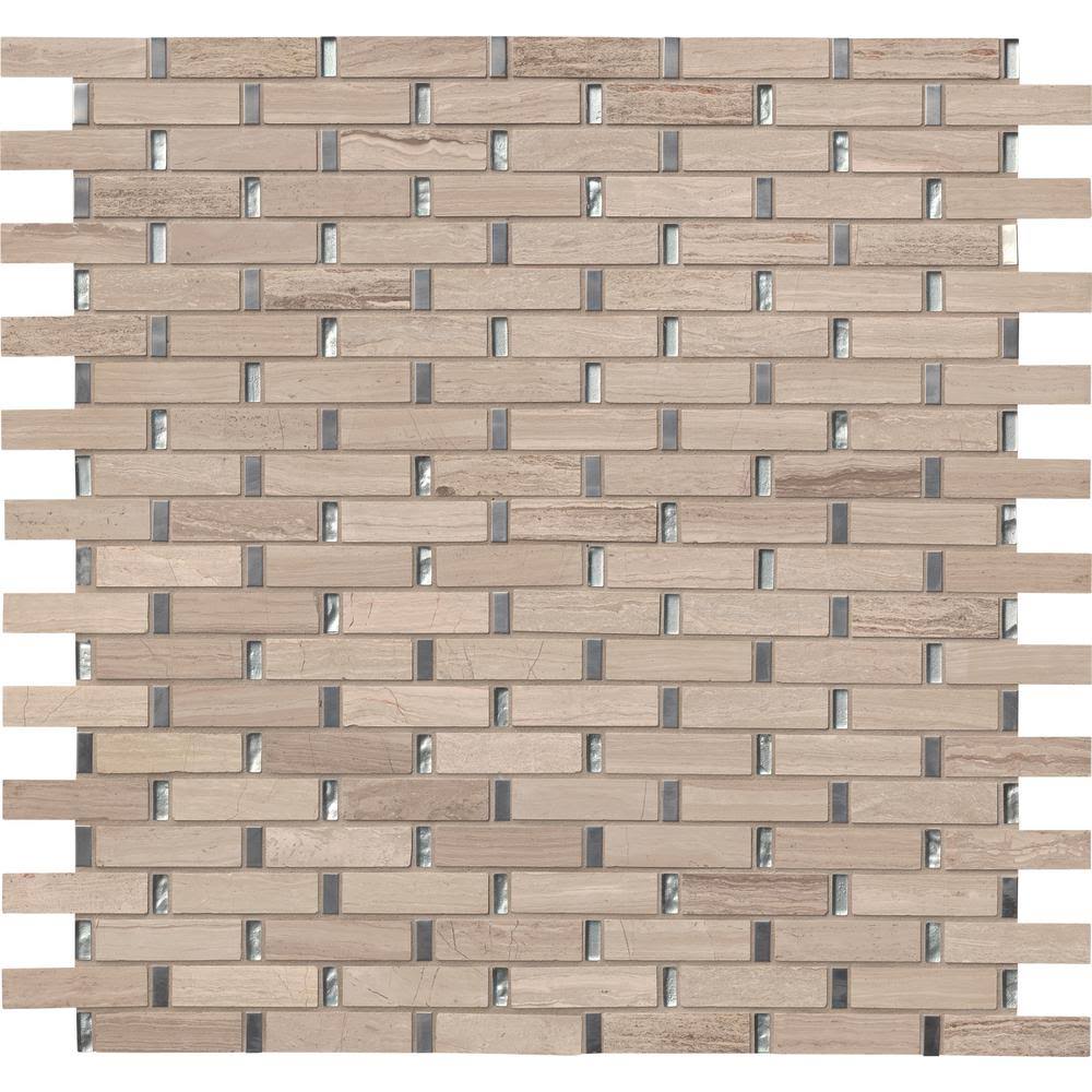 MSI Stella 12 in. x 12 in. x 8 mm Glass Metal and Stone Mesh-Mounted Mosaic Tile (10 Sq. ft. / CASE)