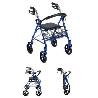 Drive Medical Rollator Walker with Seat 4 Wheel Folding Safety Handles Basket Chair Travel New
