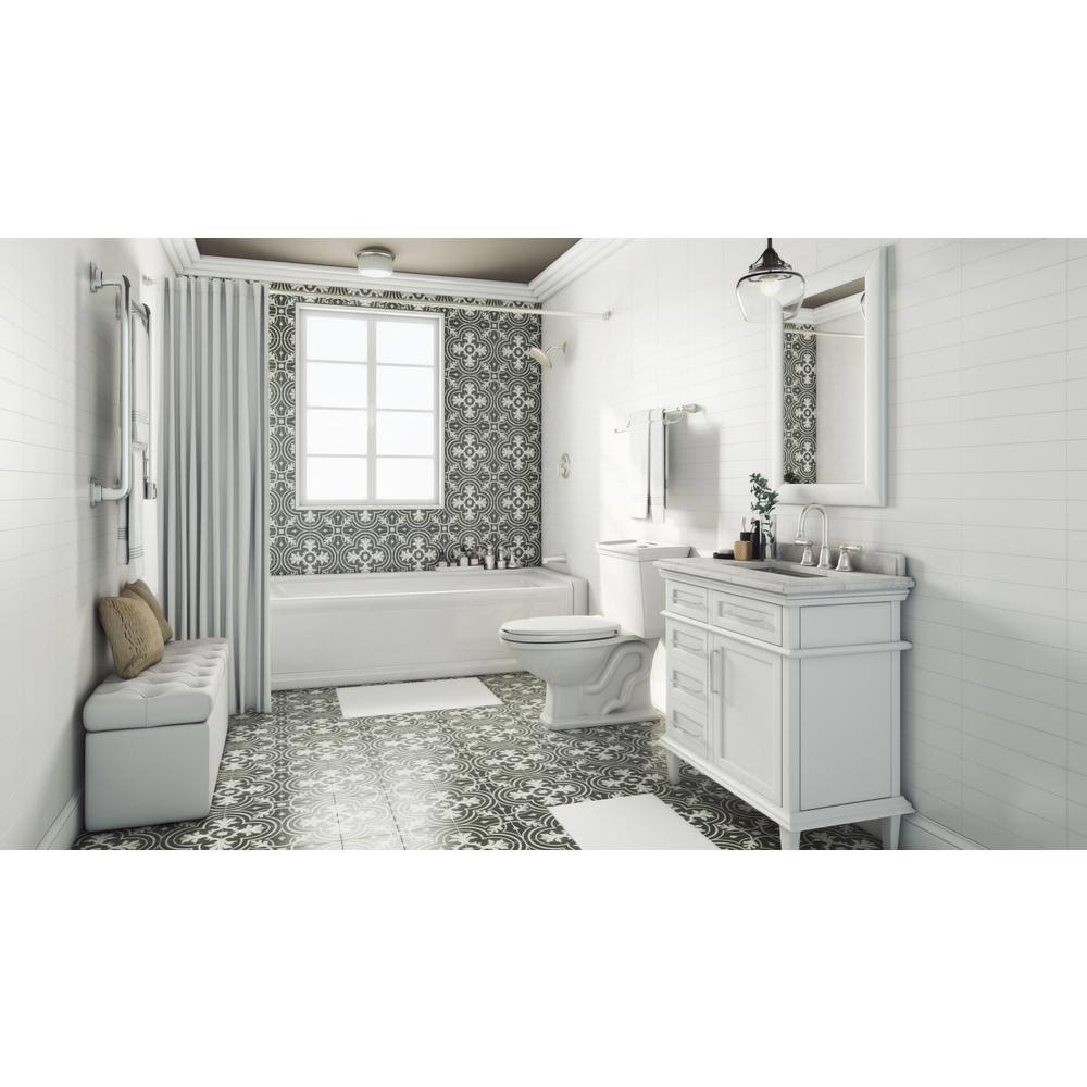 Home Decorators Collection Sonoma 36 in. W x 22 in. D Bath Vanity in White with Carrara Marble Top with White Sinks