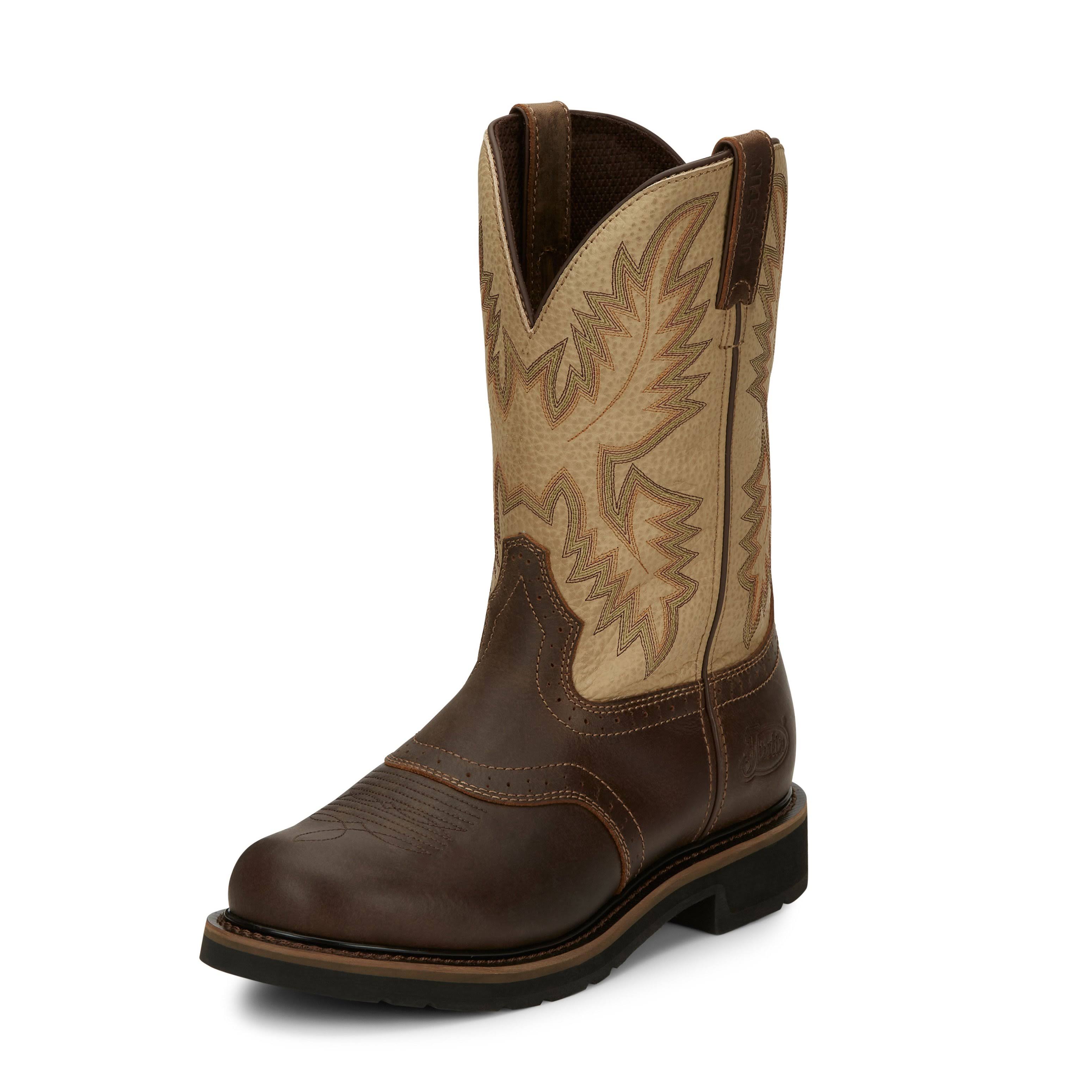 Justin Original Men&s Superintendent Work Boots - Golden Brown