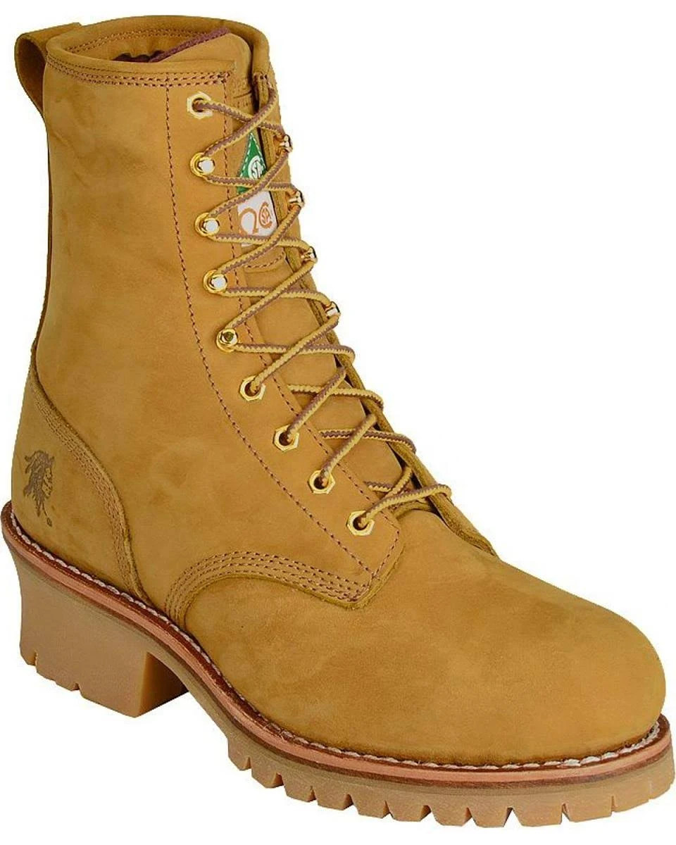 Chippewa Men's 8-Inch Nubuck Insulated Steel Toe Logger Boots