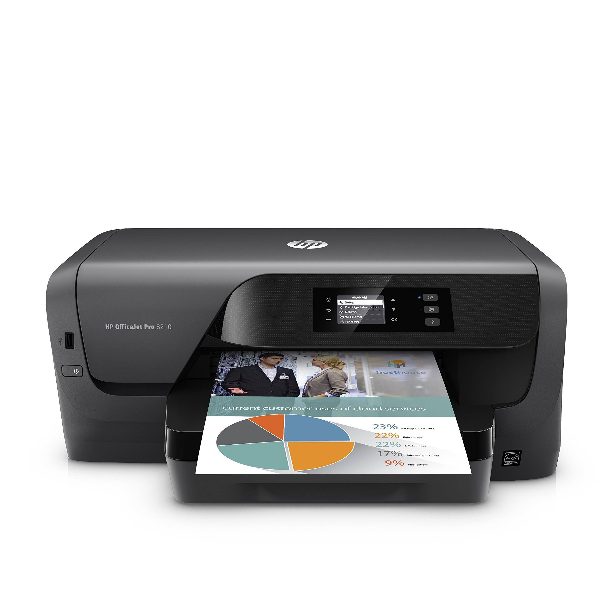 HP OfficeJet Pro 8210 Wireless Color Printer with Mobile Printing, Amazon Dash Replenishment Ready (D9L64A) (Renewed)