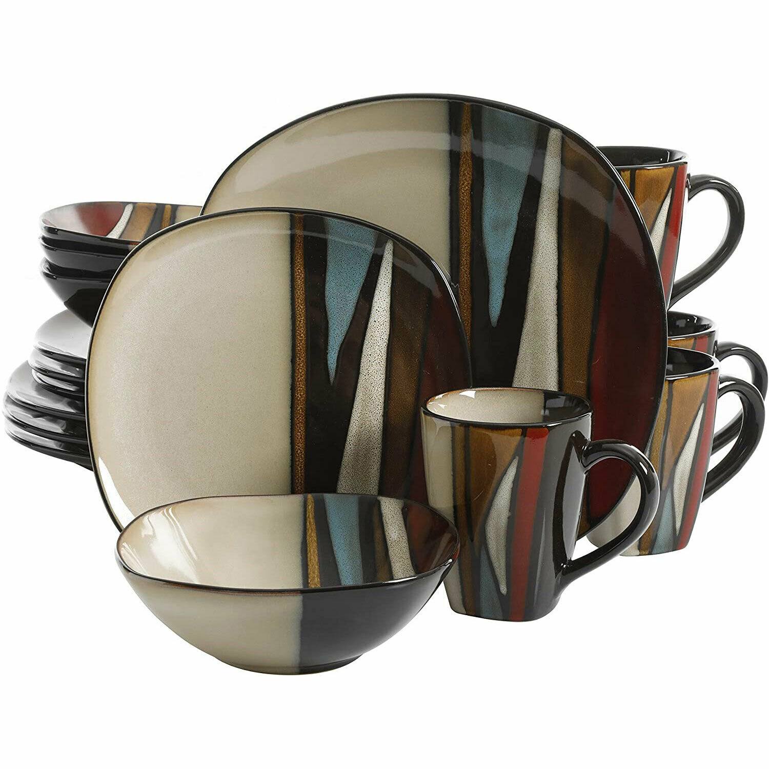 Gibson Elite Althea 16 Piece Stoneware Dinnerware Set