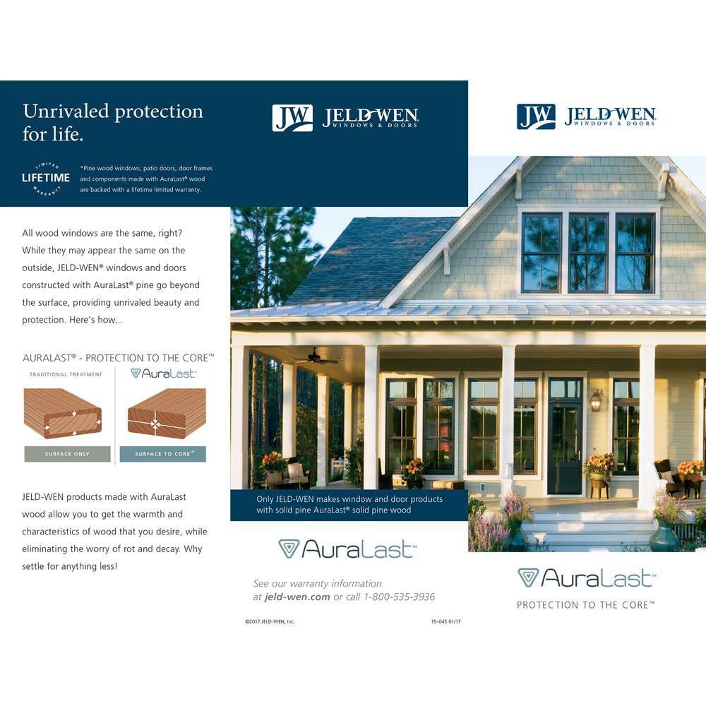 JELD-WEN 24 in. x 20 in. W-2500 Series White Painted Clad Wood Awning Window w/ Natural Interior and Screen