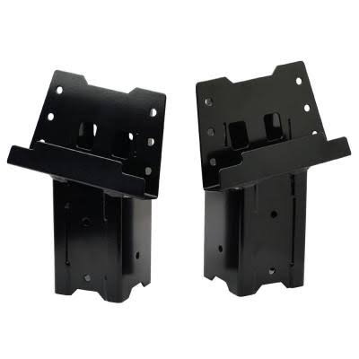HME 4 x 4 Wood Post Elevated Hunting Blind Steel Post Brackets, Black (4 Pack)