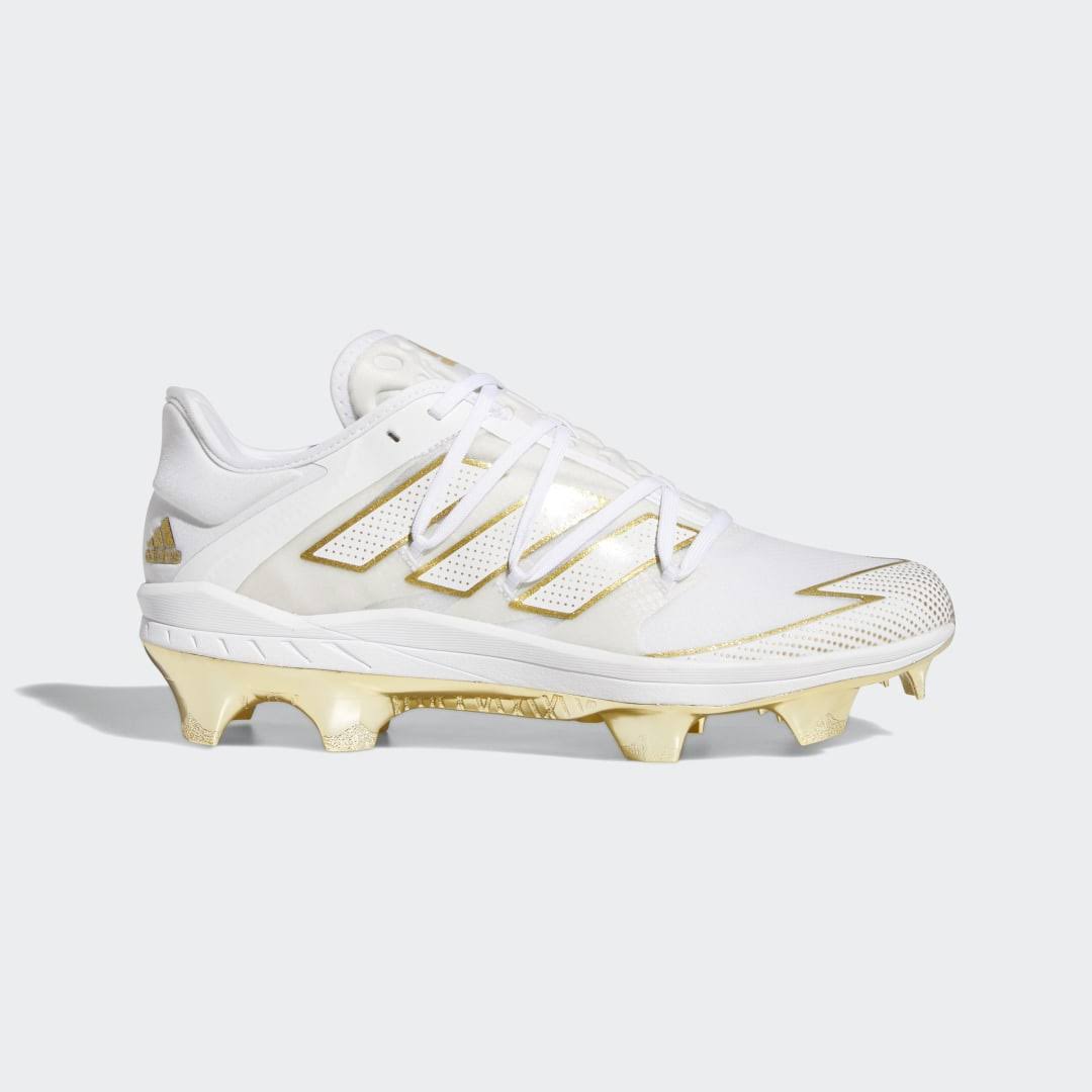 Adidas Men's Adizero Afterburner 7 Gold TPU Baseball Cleats, White