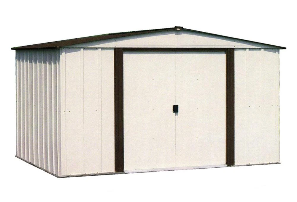 Arrow Newburgh Metal Storage Shed, Brown/Cream