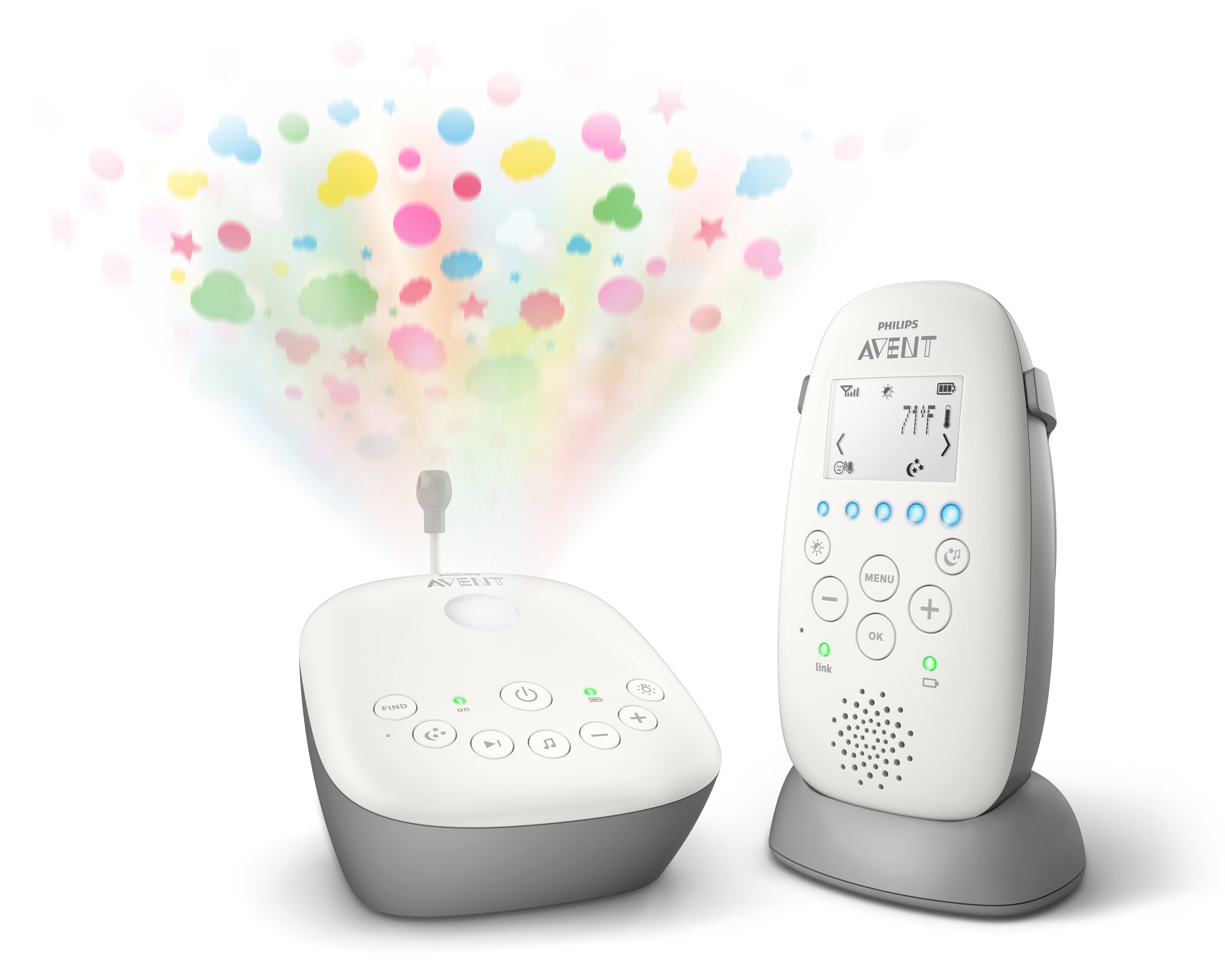 Avent Dect Audio Baby Monitor with Starry Night Projector SCD730/86