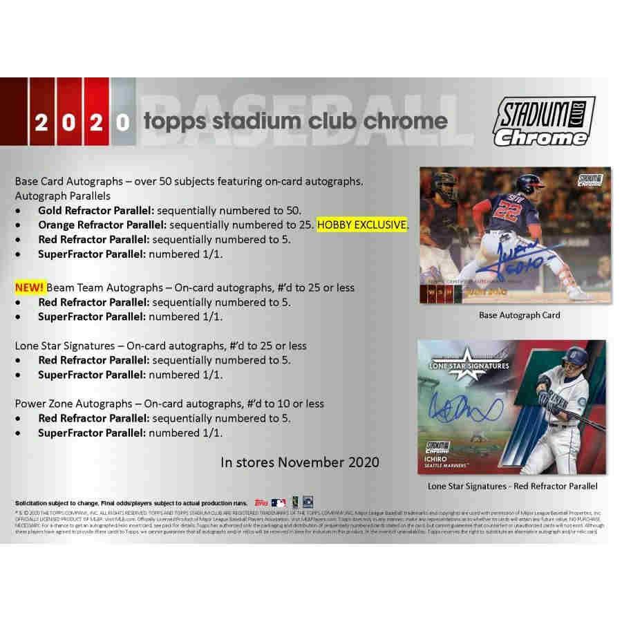 2020 Topps Stadium Club Chrome Baseball Hobby Box