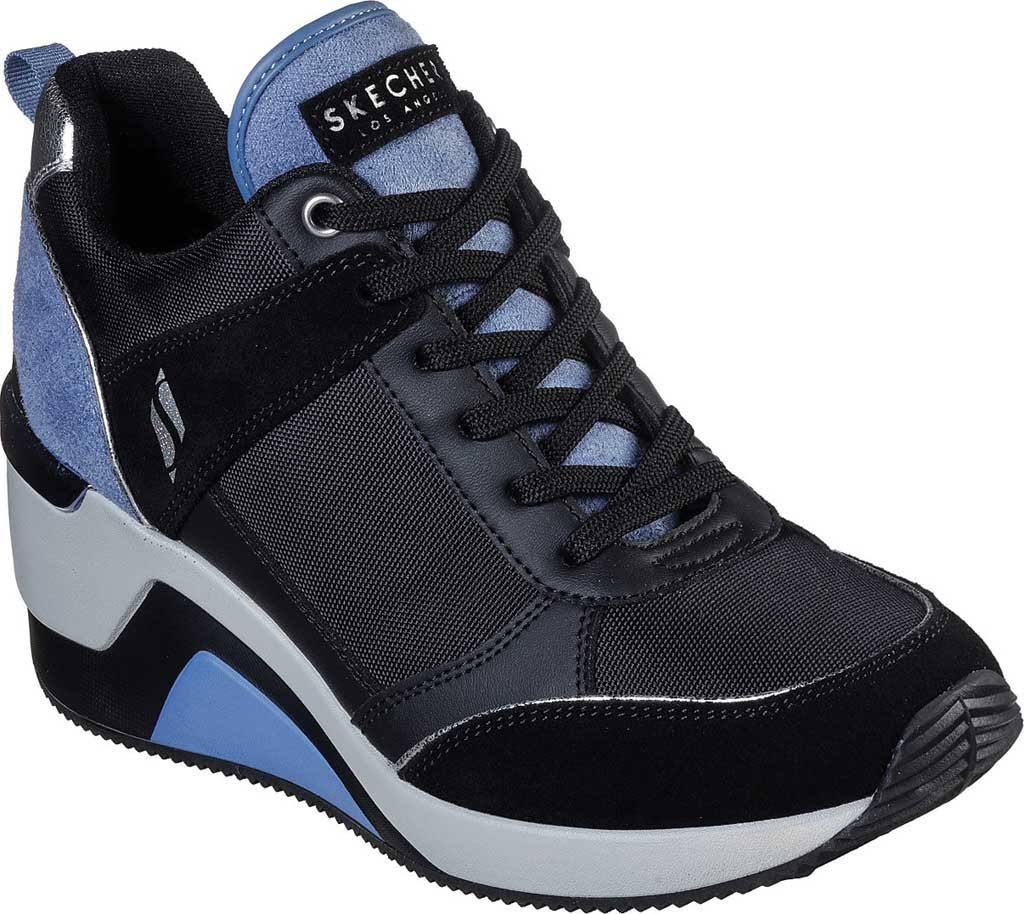 Skechers Women's Million High N& Fly Sneaker, Black/Blue