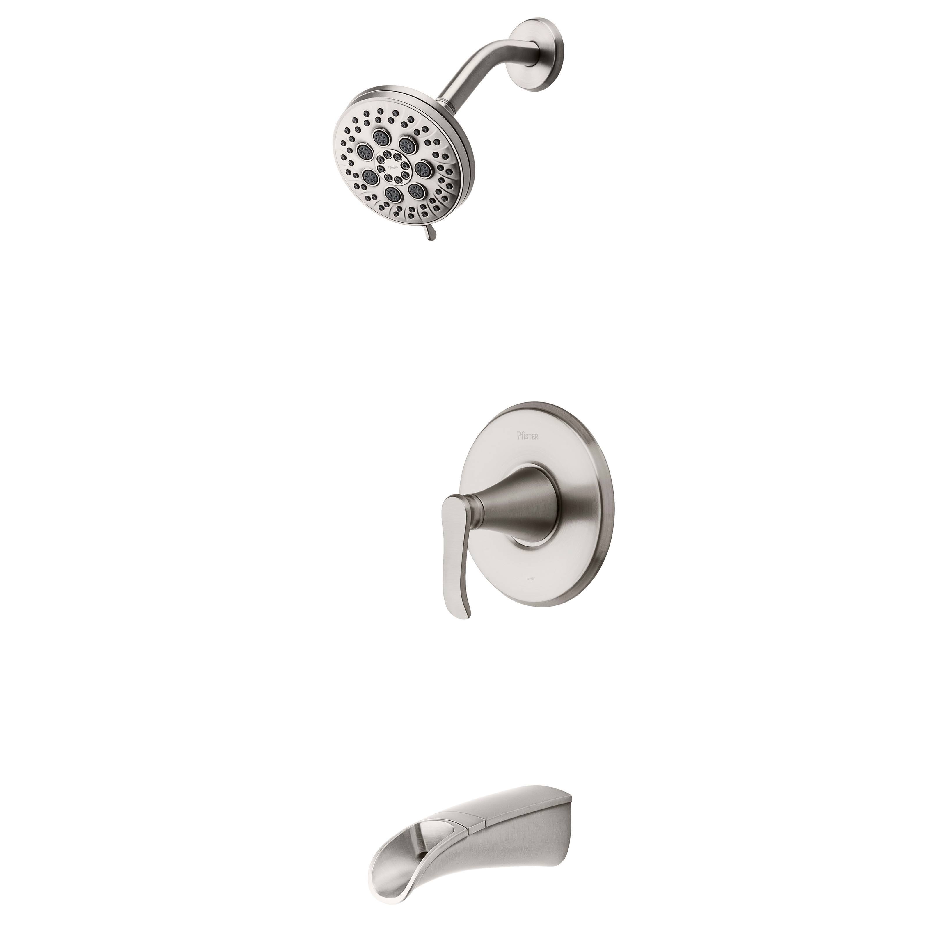 Pfister Jaida 1-Handle Tub and Shower Faucet with Valve Spot Defense Brushed Nickel | 8P8-WS2-JDSGS