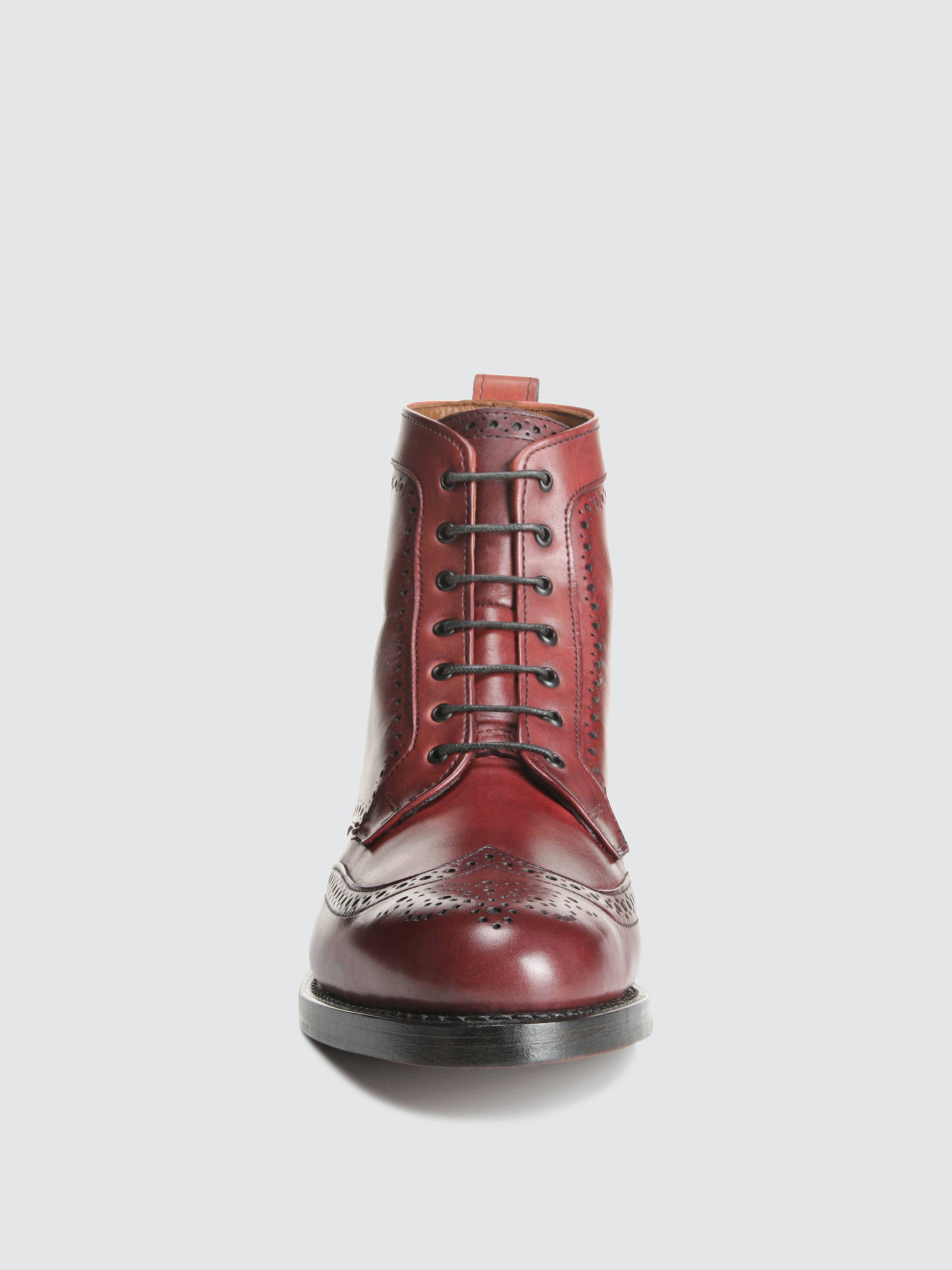 Men's Wingtip Dress Boots - Dalton - Oxblood - Allen Edmonds
