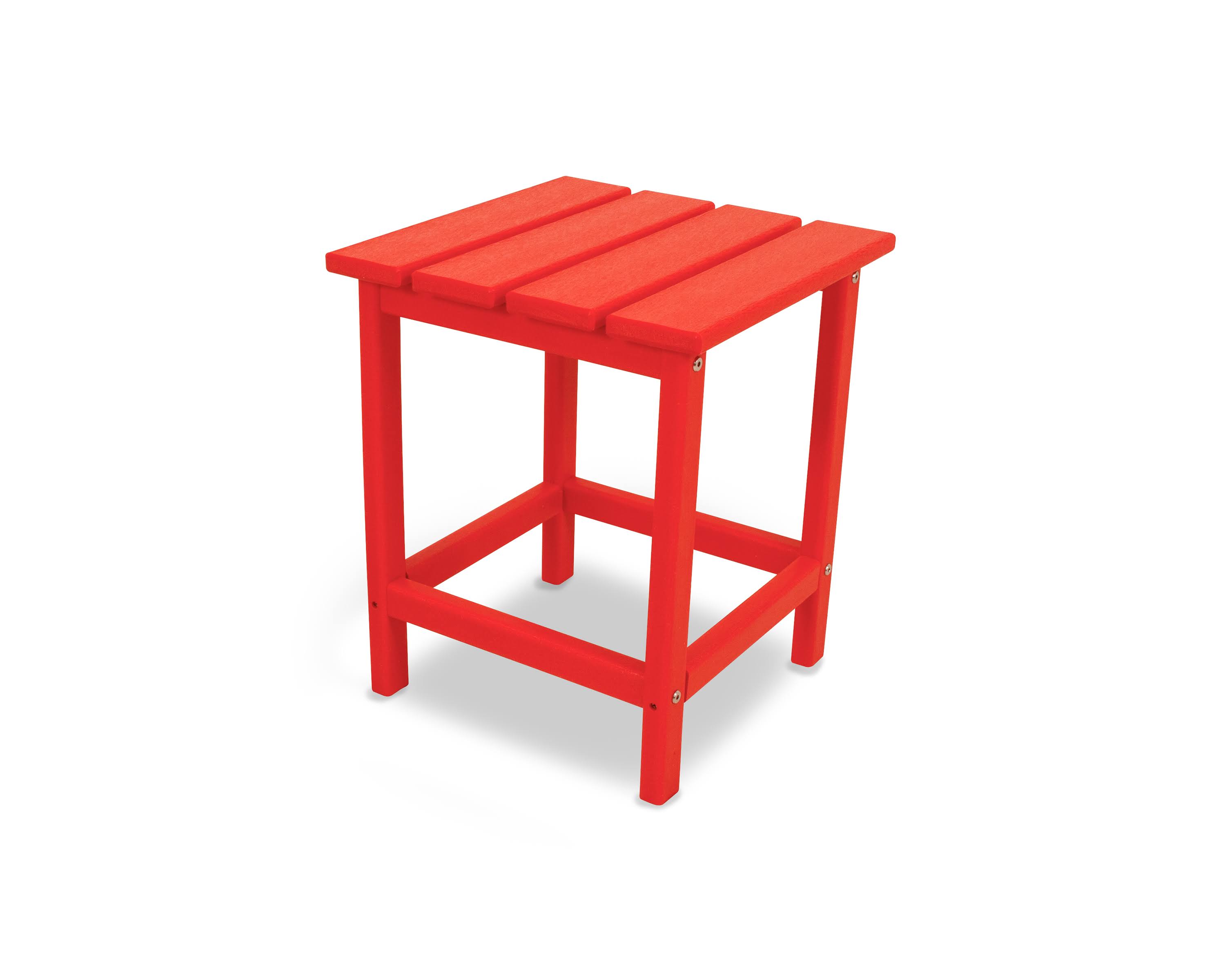 POLYWOOD Long Island Side Table; Sunset Red
