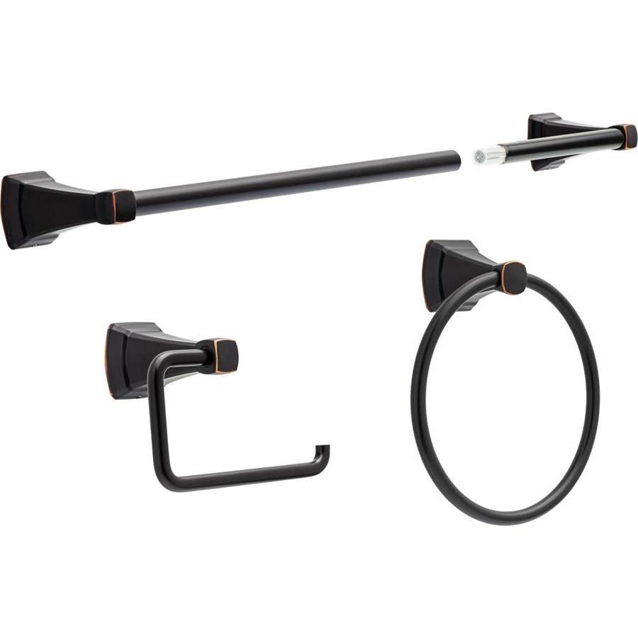 3-Piece Flynn Delta Oil Rubbed Bronze Decorative Bathroom Hardware Set | FLY63-OB