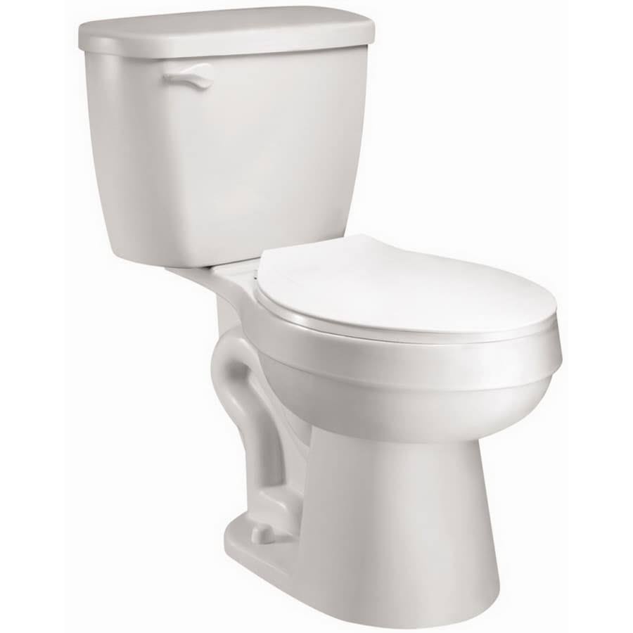Aquasource White WaterSense Elongated Chair Height 2-Piece Toilet 12-in Rough-In Size (ADA Compliant)