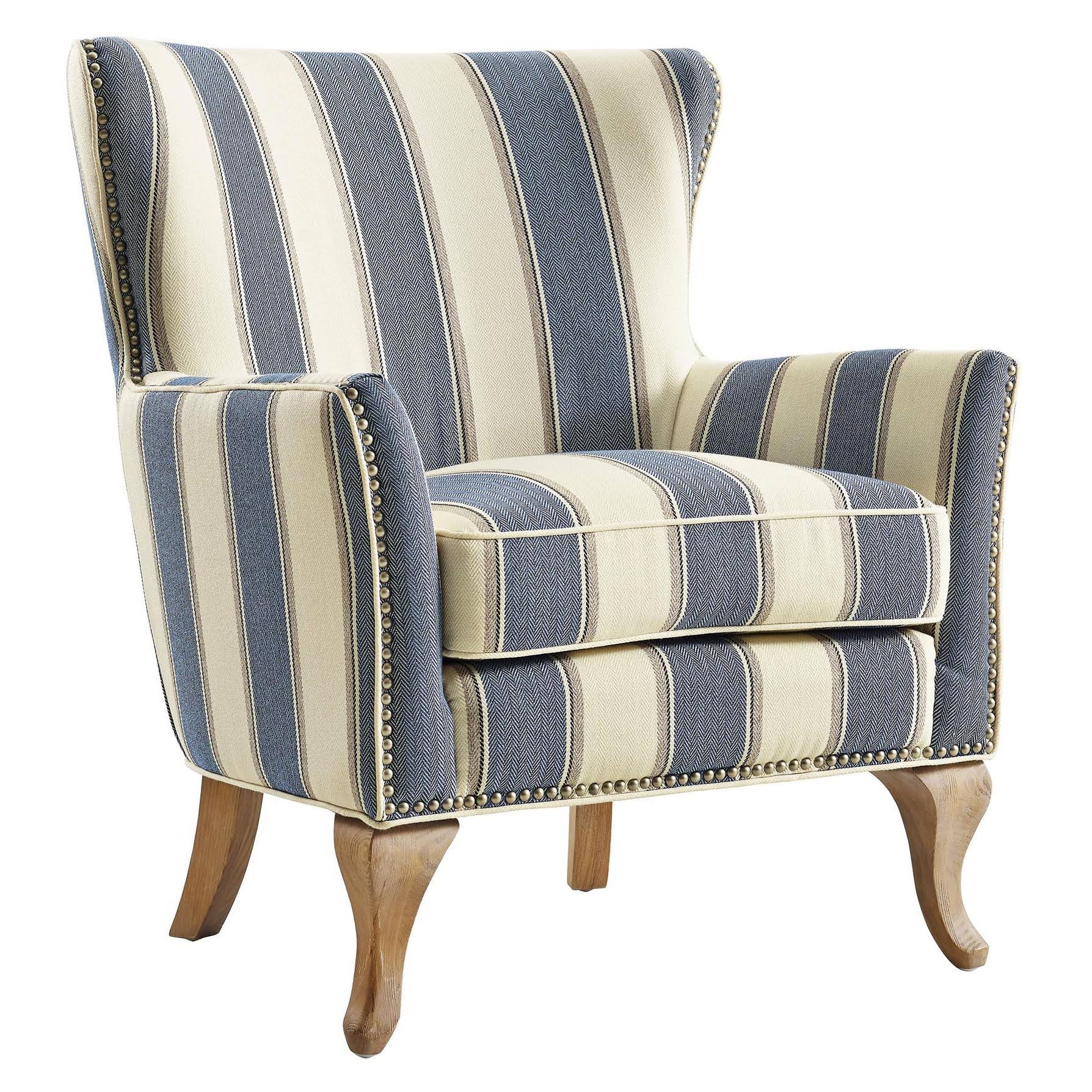 Kerrie Accent Chair Striped Blue/White - Dorel Living