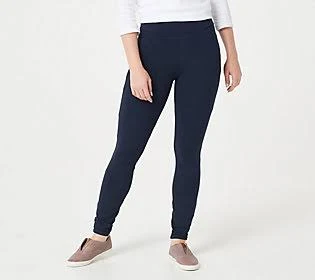 Susan Graver Weekend Regular Premium Stretch Ankle Leggings, Size 4X, Navy