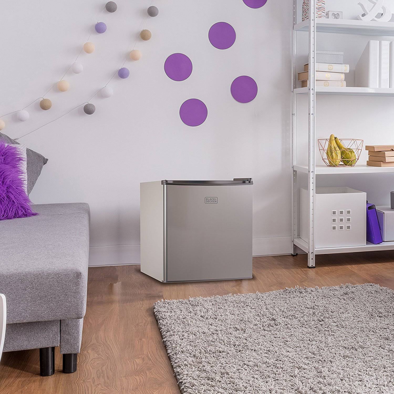 Black u0026 Decker Compact Fridge - 1.7 cu ft - Black Silver