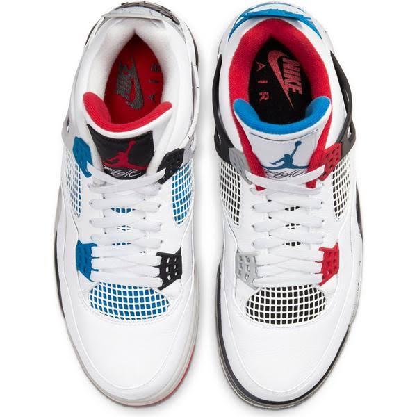 Nike Air Jordan 4 Retro SE 鈥淲hat The鈥?Sneakers - White/Fire Red/Tech Grey/Military Blue - 15