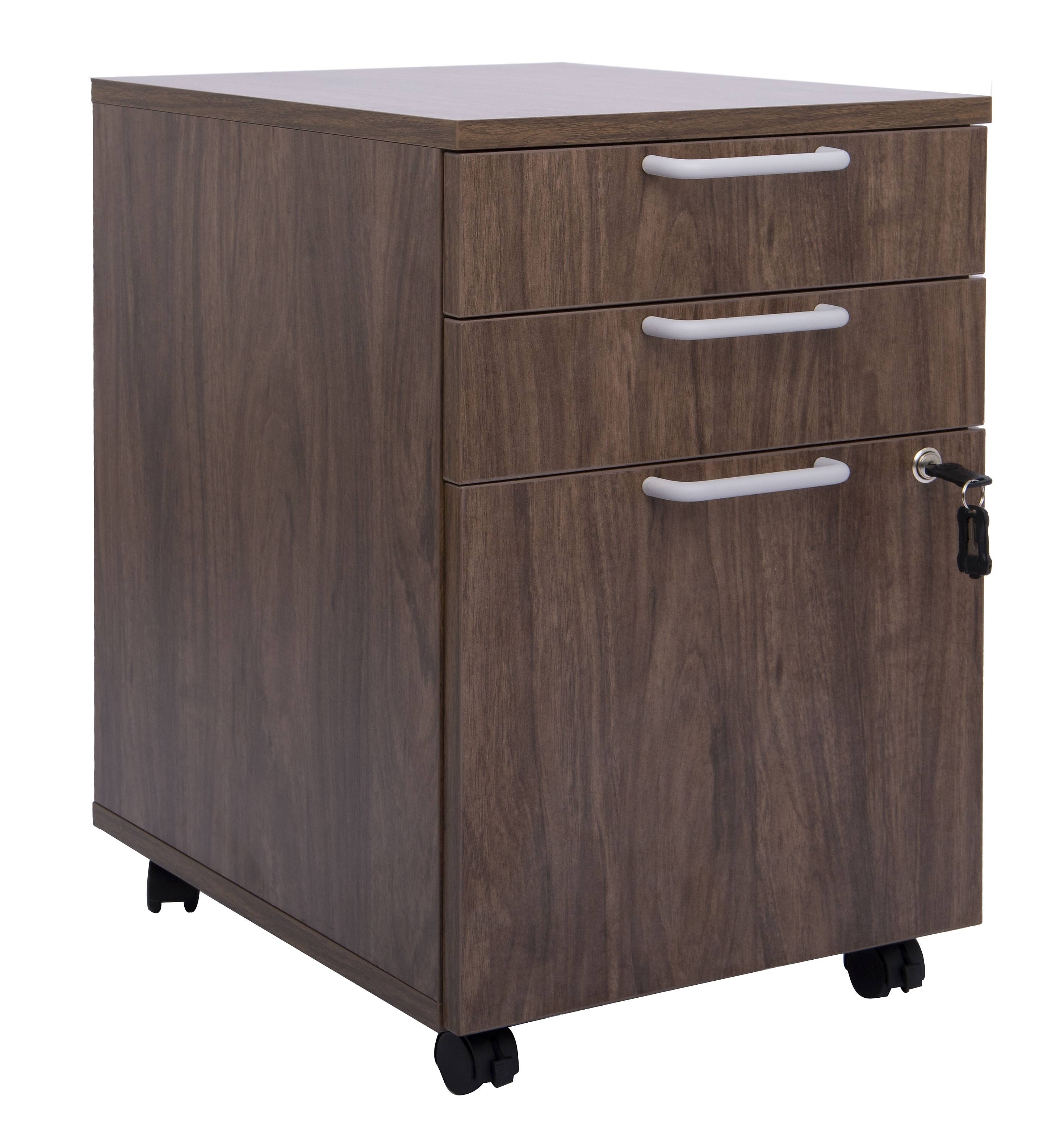 Union u0026 Scale 3-Drawer Mobile Pedestal File, Espresso, Each (UOS24398957)