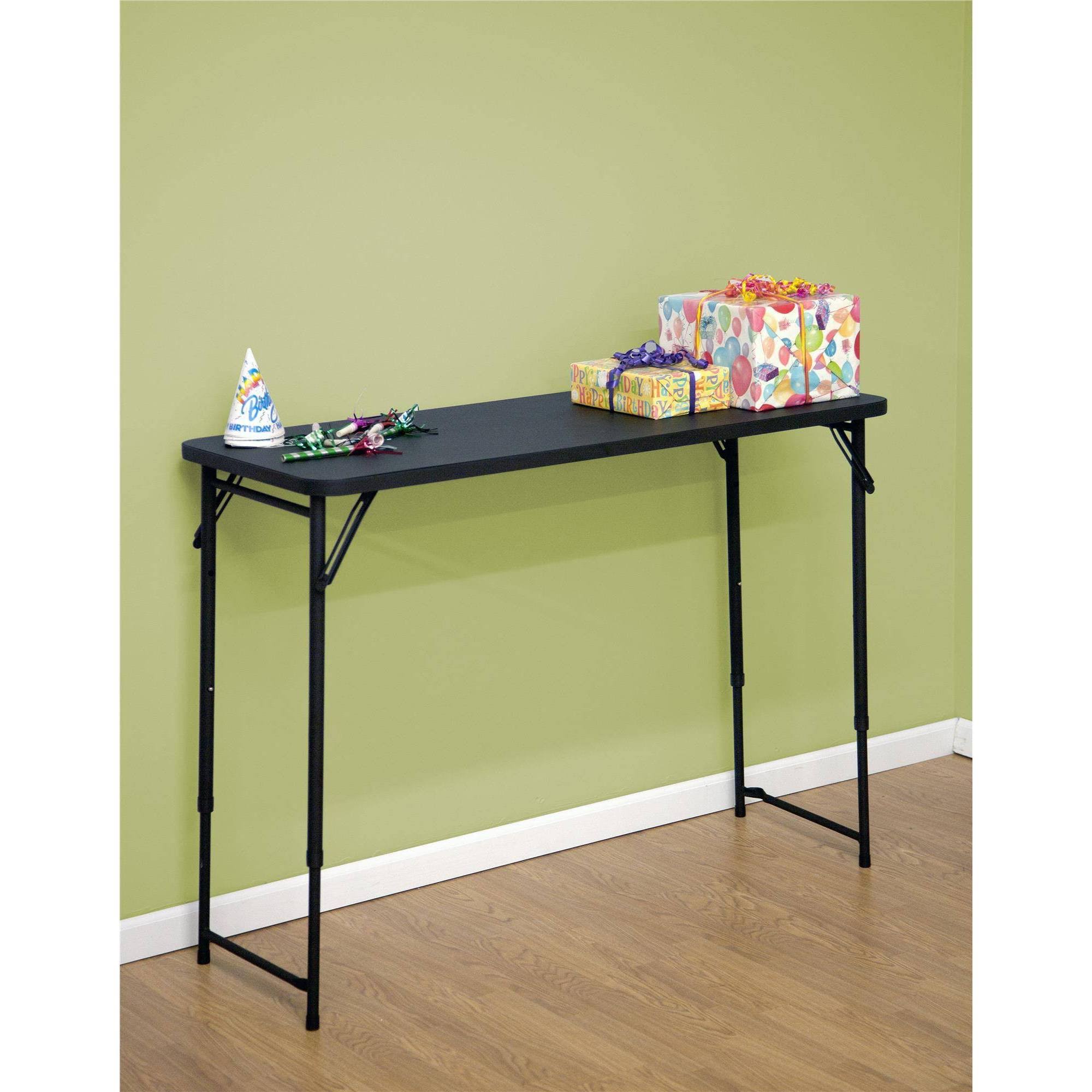 20x22 x 48x22 Adjustable Height PVC Top Table Black - Room u0026 Joy