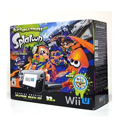 Nintendo Wii U 32GB Console Splatoon Special Edition Bundle - Black