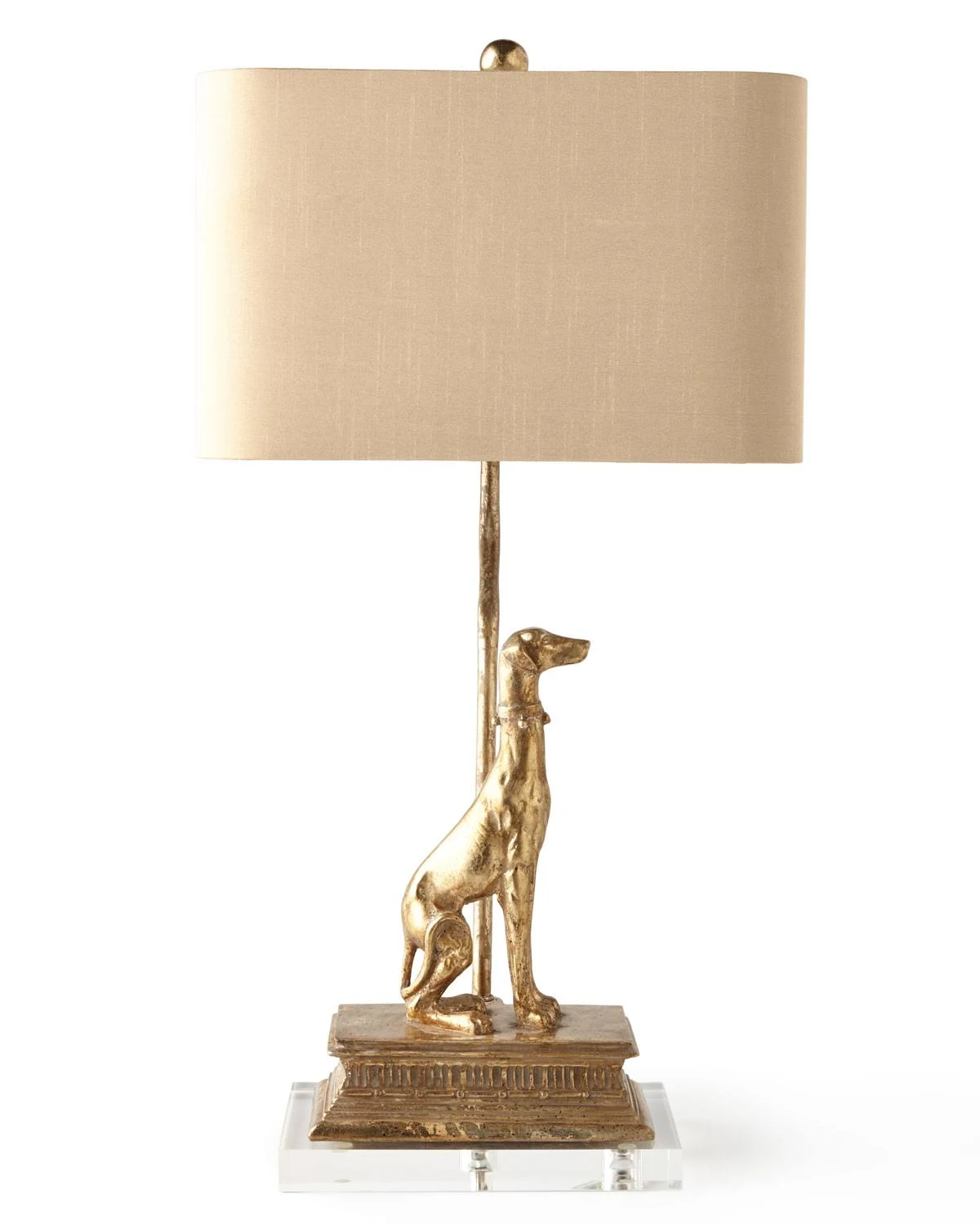 Couture Lamps Left Regal Dog Table Lamp, Gold