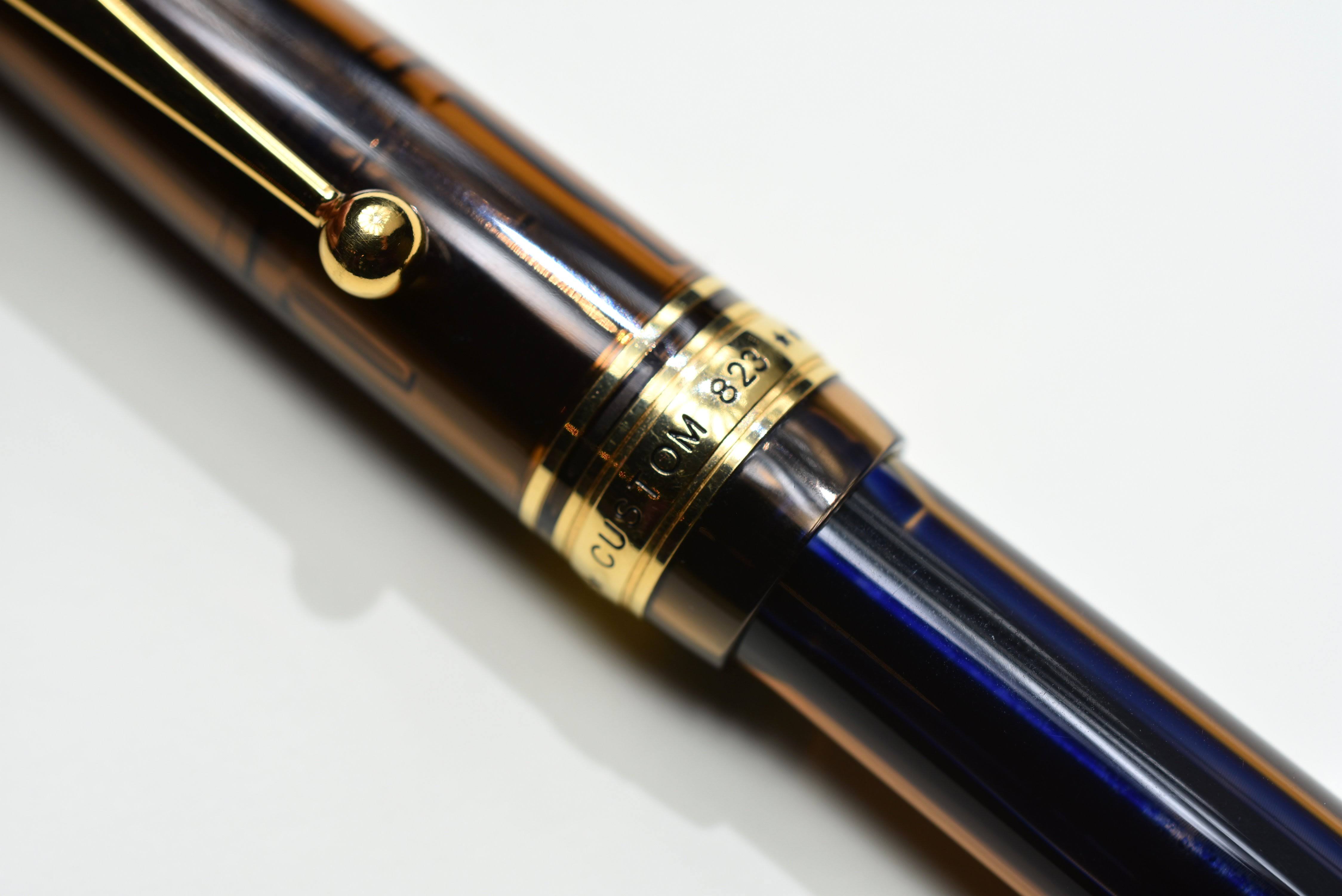 Pilot Custom 823 Amber Fountain Pen - Fine