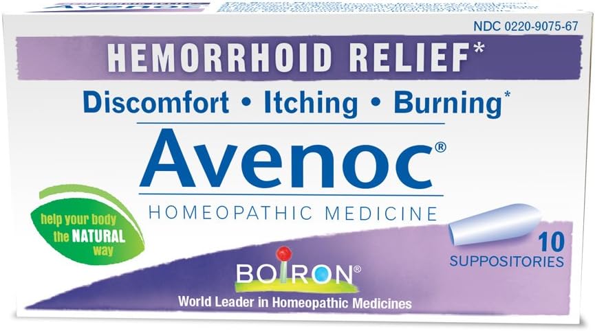 Boiron Avenoc, 10 Suppositories, Homeopathic Medicine for Hemorrhoid Relief