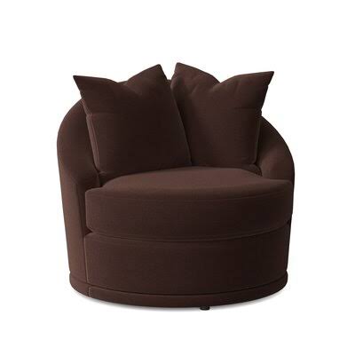 Hosking 36.5 W Swivel Barrel Chair Three Posts Body Fabric: Russett-20614C