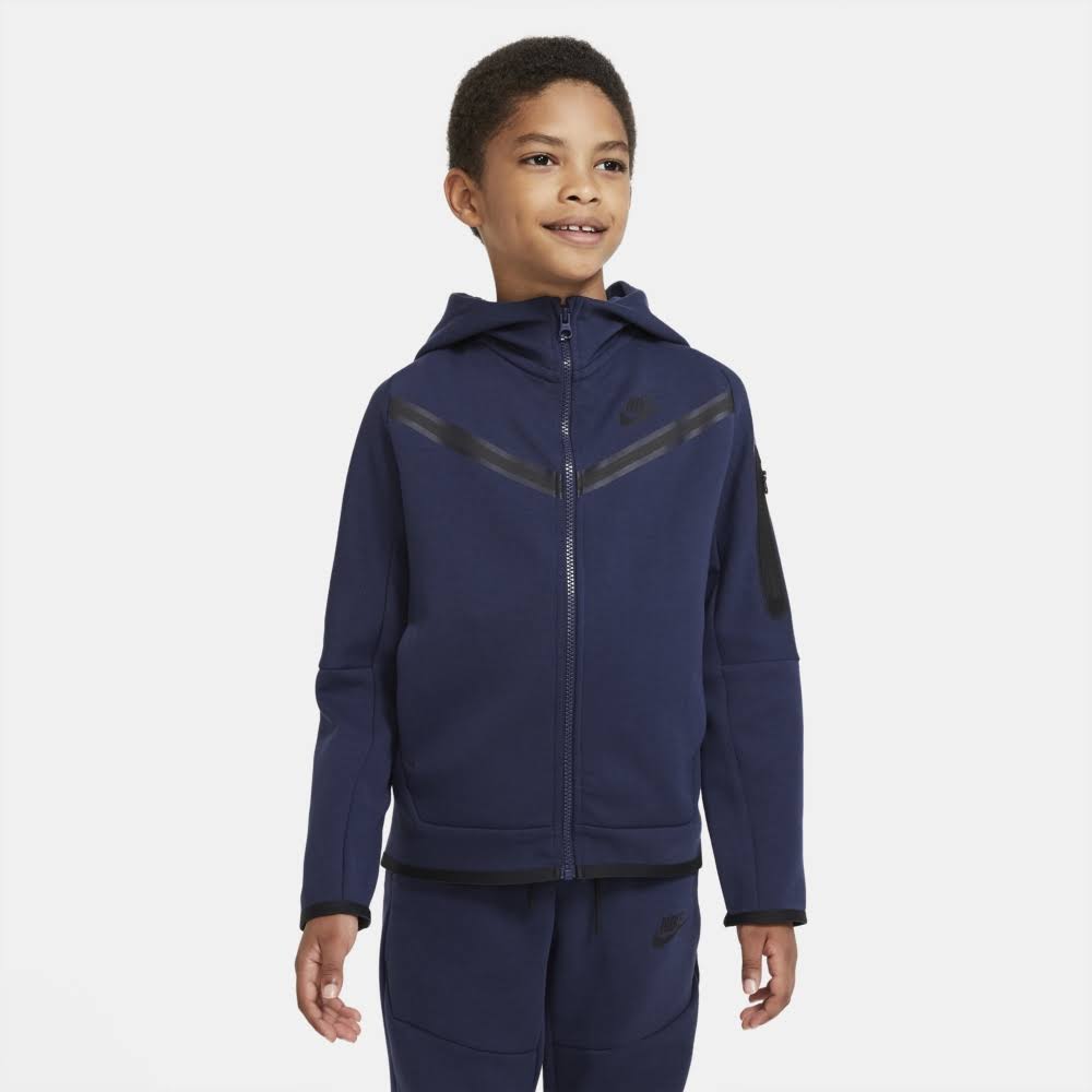 Nike Boys& Sportswear Tech Fleece Full-Zip Hoodie CU9223 - Small / Blue