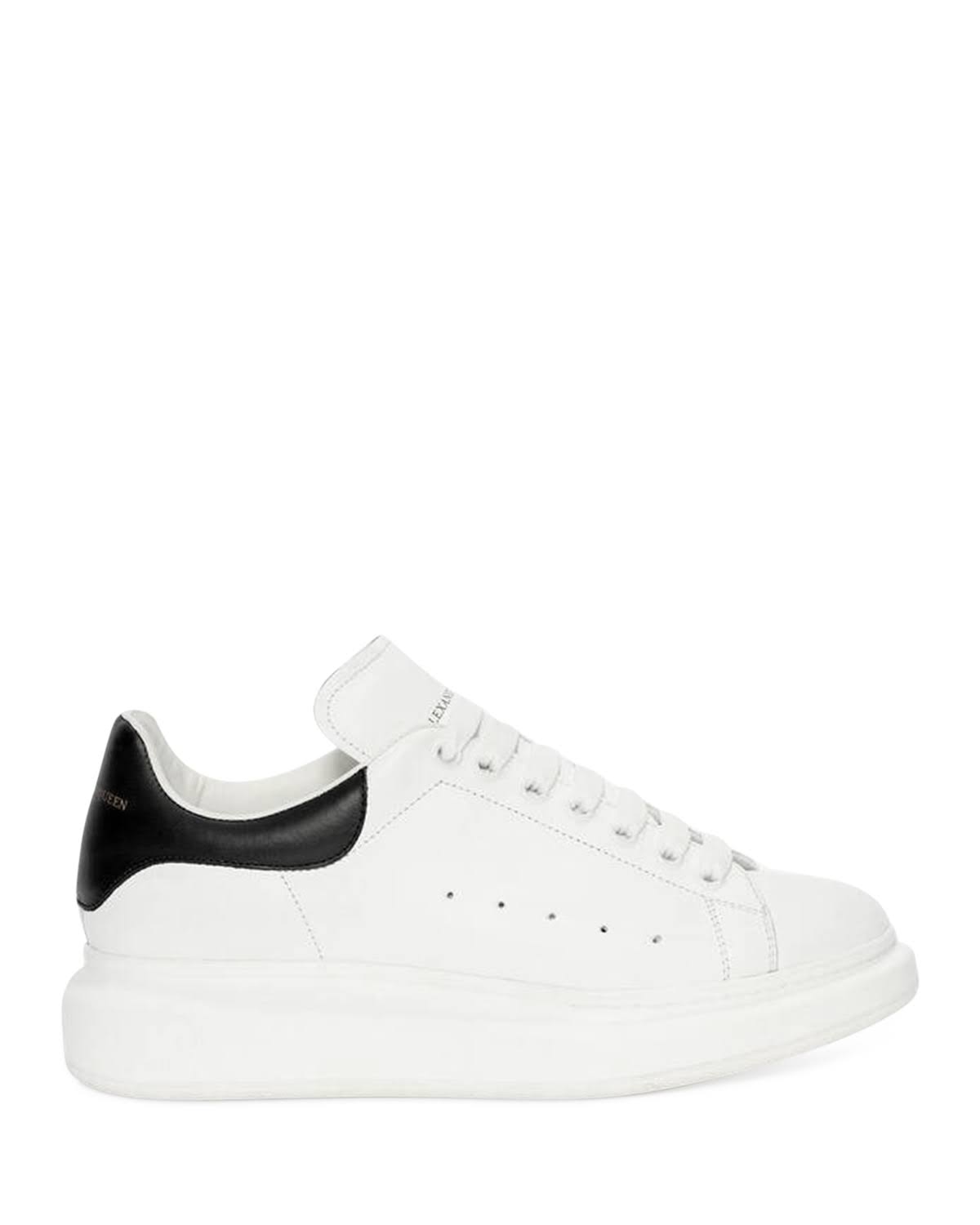 Alexander McQueen Men's Oversized Leather Heel Detail Sneakers - Multi - Size 39.5 EU / 6.5 US - White/Black