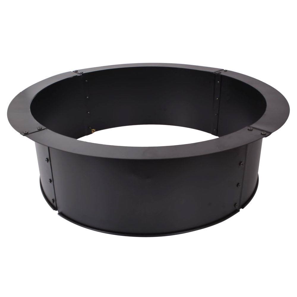 33 in. Round Fire Ring, Black