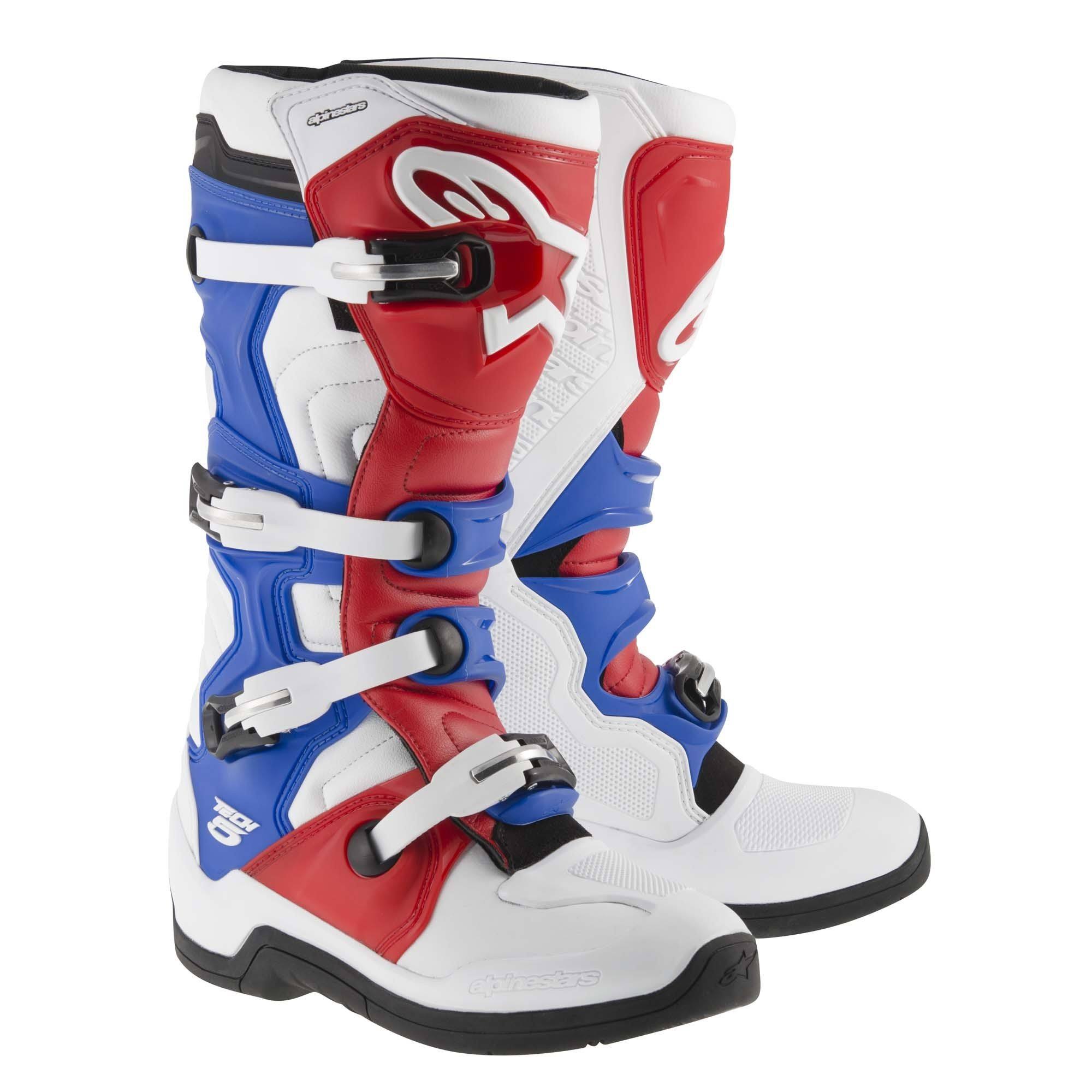 Alpinestars Tech 5 Boots - White/Red/Blue - 10