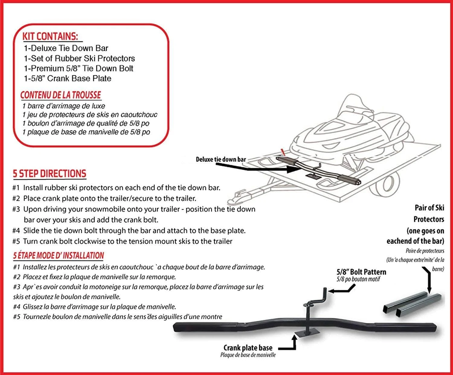 Raider SP-320 Snowmobile Trailering Kit, 0.62x22 Bolt